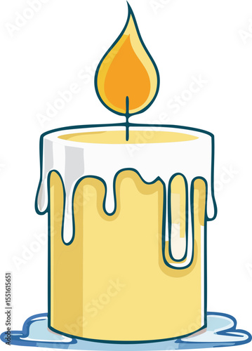 Flamme de bougie dans style minimaliste