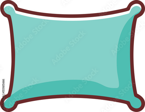 Oreiller cosy cyan avec texture lisse