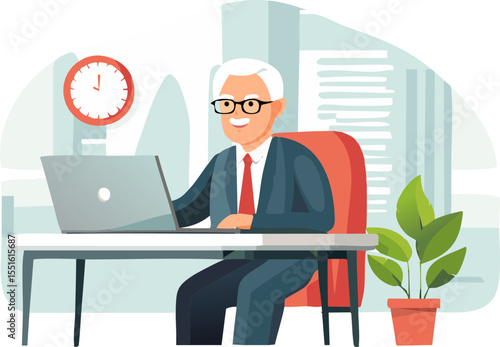 Professionnel senior travaillant dans un espace de coworking