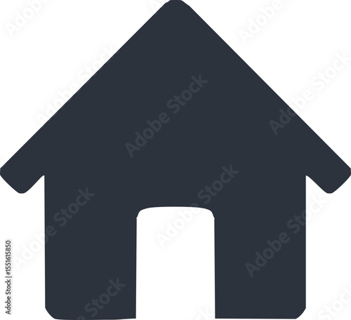 Icône maison noire lignes nettes