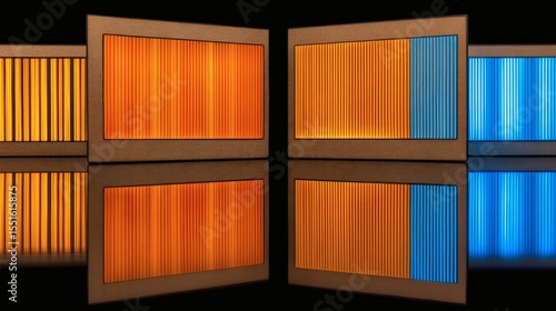 Illuminated Panels with Vertical Stripes