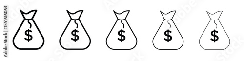 Money bag icon vector, Symbol, logo illustrations