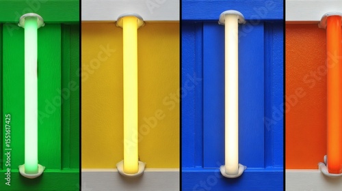 Colored Light Tube on Panel