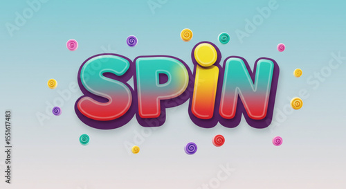 Colorful Spin Text Effect Fun, Playful 3D Typography Design