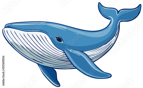Sweet Cartoon Whale - Sea Animal Vector Art
