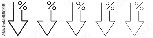 Percent down icon vector, Symbol, logo illustrations