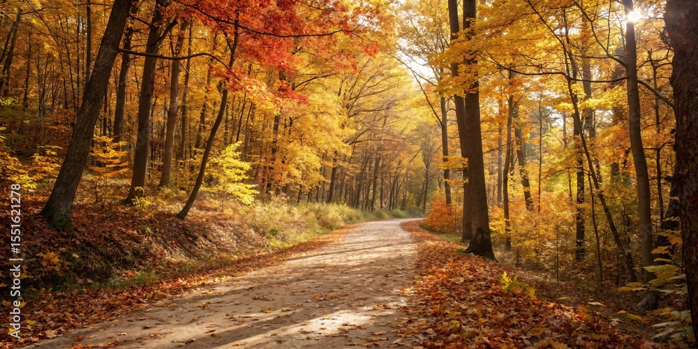 Fototapeta premium Autumn Sonata III – The Path Composed in Rust and Reverie