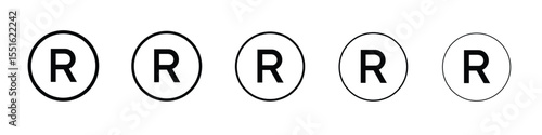 Registered trademark icon vector, Symbol, logo illustrations