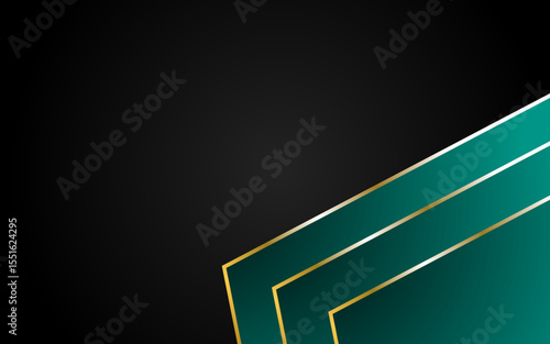 Green abstract with gold lines