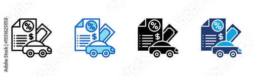 Auto Loan icon Multi Style Vector Illustration