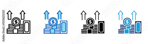Overdraft Fee icon Multi Style Vector Illustration