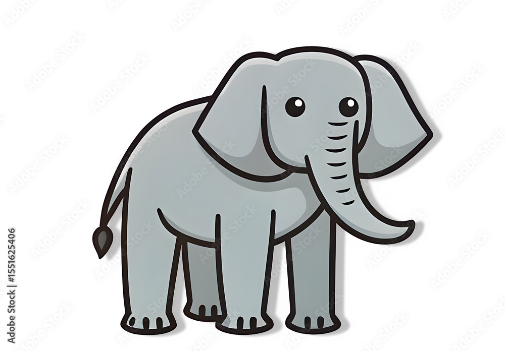 elephant cartoon isolated on white background elephant cartoon isolated on white background