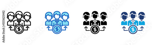 Mutual Fund icon Multi Style Vector Illustration