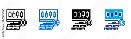 Forex Trading icon Multi Style Vector Illustration