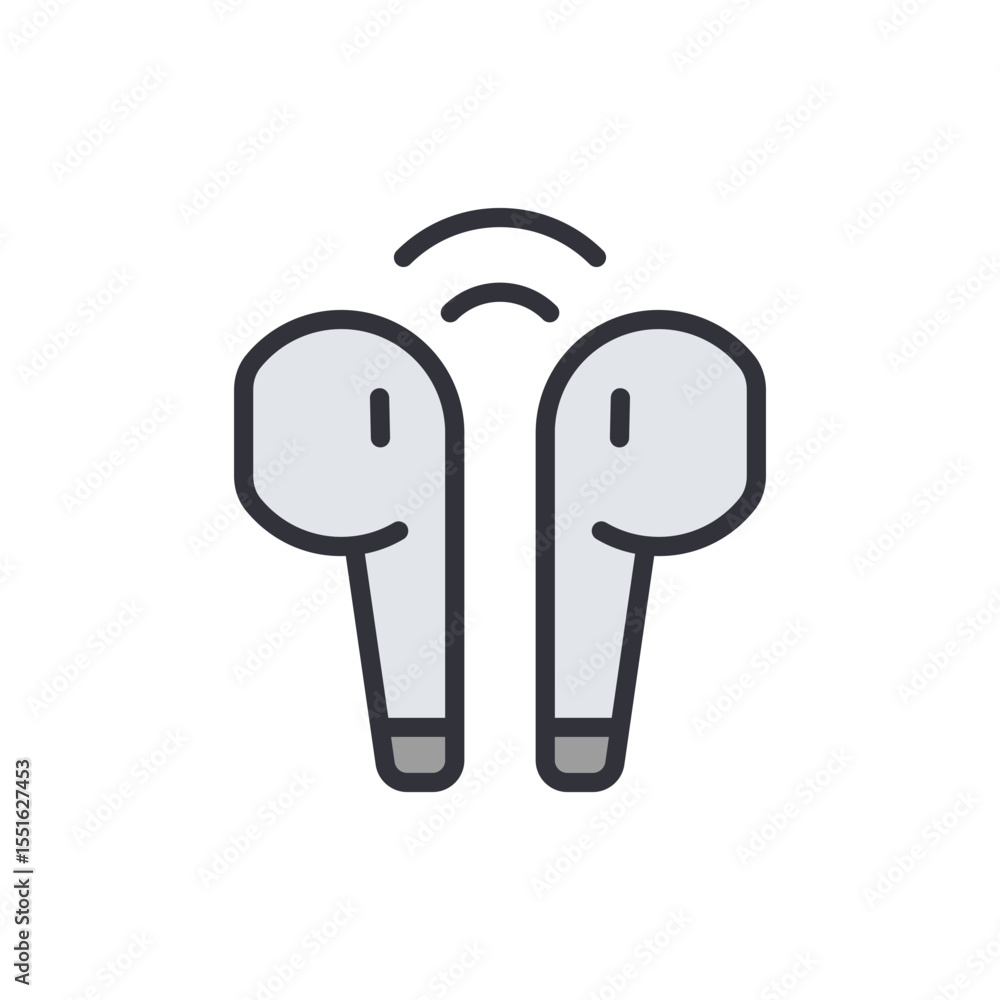Illustration Of Wireless Earbuds Depicting Modern Audio Technology Illustration Of Wireless Earbuds Depicting Modern Audio Technology