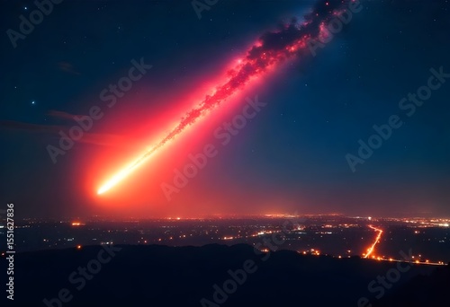 Obraz na płótnie 3d rendering, intercontinental missile fired overseas, Aerial view