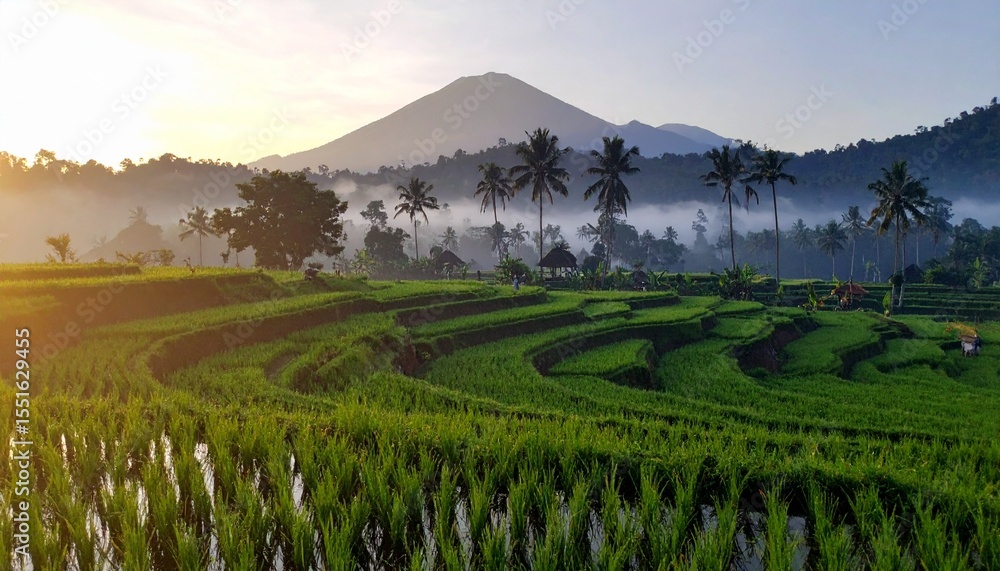 Obraz premium A scenic summer mountain landscape with green meadows under a cloudy sky