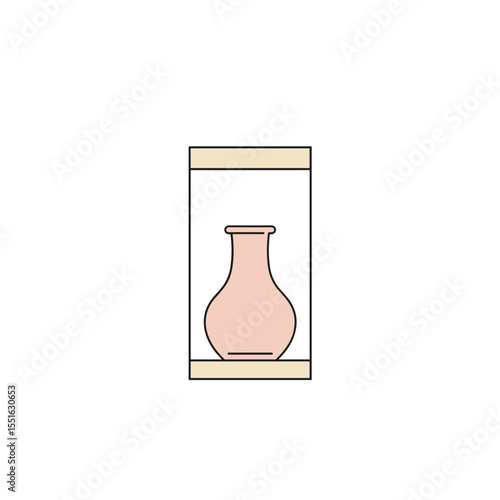 Antique Vase Displayed in a Museum Showcase.