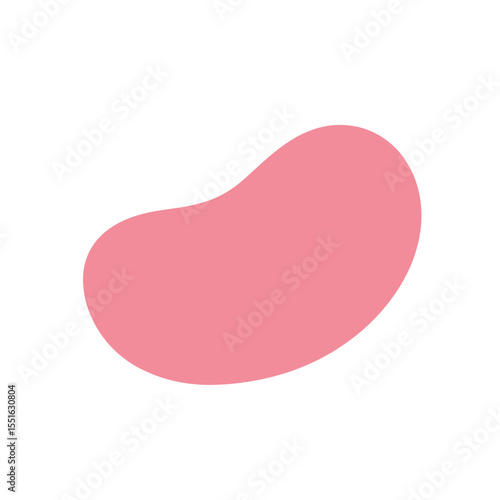 Abstract Pink Blob with Smooth Edges and an Organic Kidney Bean Shape.