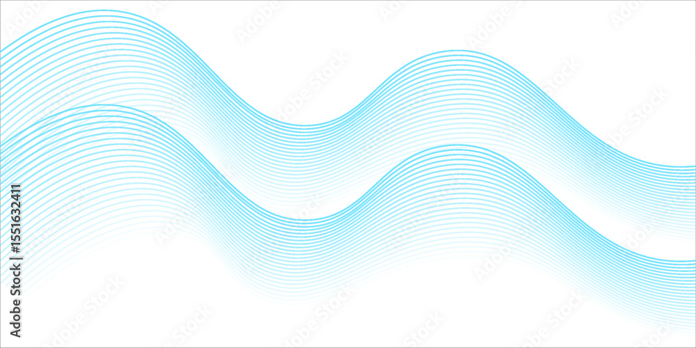 Abstract blue smooth wave on a white background. Dynamic sound wave. Design element. Vector illustration. Abstract blue smooth wave on a white background. Dynamic sound wave. Design element. Vector illustration.