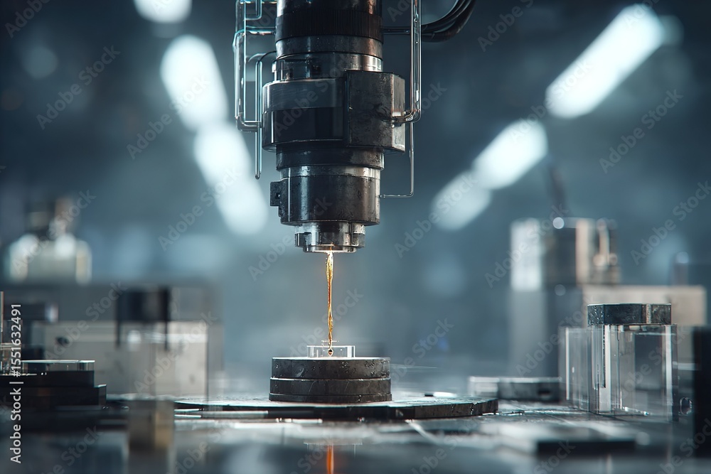 Precision machining process in a modern factory setting showcasing advanced technology and automation Precision machining process in a modern factory setting showcasing advanced technology and automation