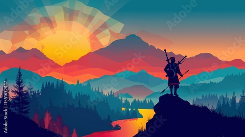 Obraz na płótnie Bagpipe Appreciation Day, illustration