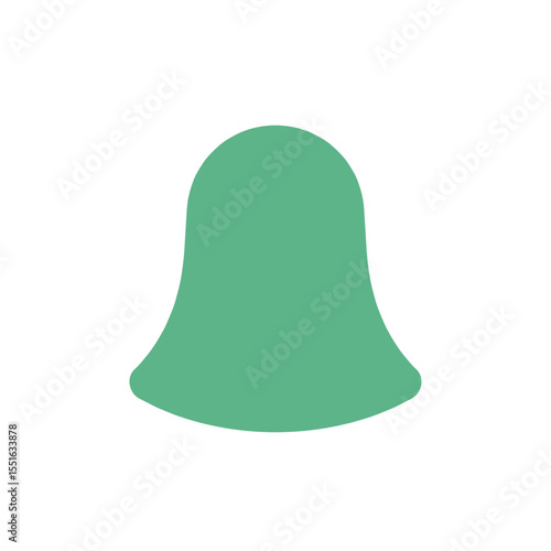 Simple Green Bell Shape with Rounded Top and Flared Base.