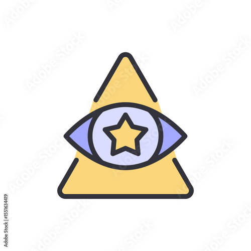 Third Eye Symbol Featuring A Star Within A Triangle Shape
