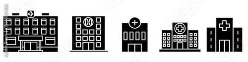 Hospital icon vector set. Ambulance illustration sign collection. Resuscitation symbol. Sanatorium web icons.