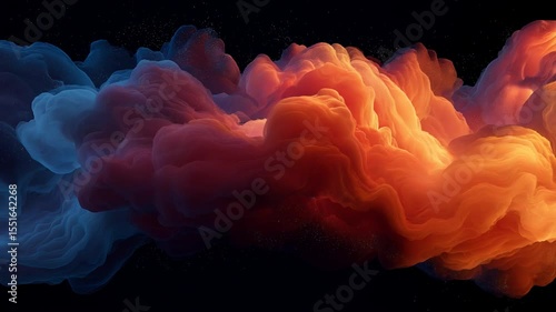 Beauty motion abstract background with smoke and moving clouds in red tones