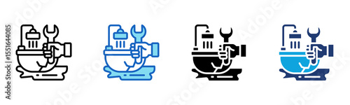 Bathroom Remodel icon Multi Style Vector Illustration
