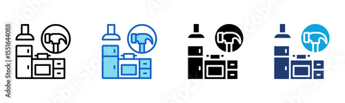 Kitchen Remodel icon Multi Style Vector Illustration