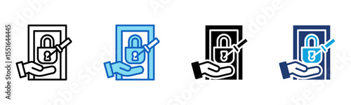 Locksmith Services icon Multi Style Vector Illustration