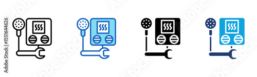 Water Heater Repair icon Multi Style Vector Illustration