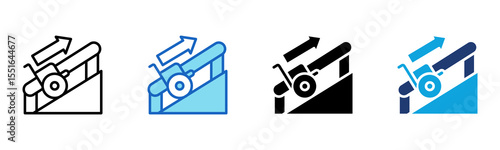 Wheelchair Ramp icon Multi Style Vector Illustration