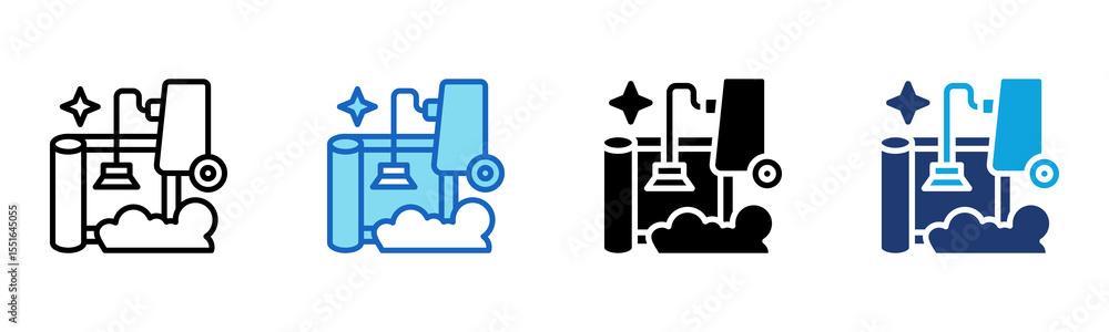 Obraz premium Carpet Cleaning icon Multi Style Vector Illustration
