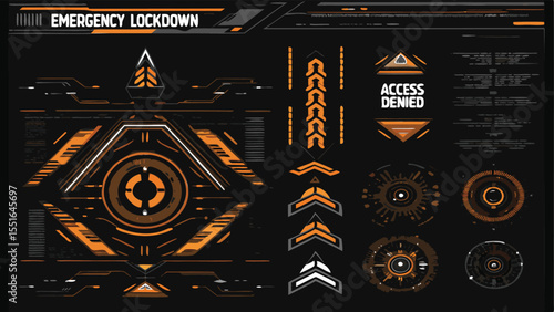 Emergency Lockdown System With Blinking Access - AI Dashboard Vector