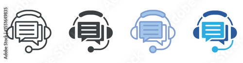 Live Chat icon set multiple style collection