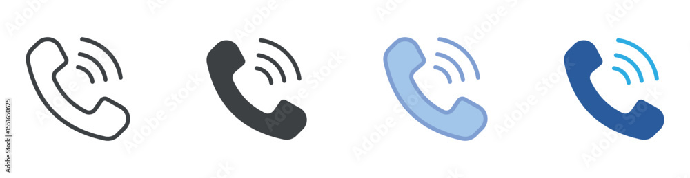 Obraz premium Phone Call icon set multiple style collection