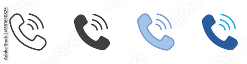 Phone Call icon set multiple style collection