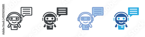 Chatbot icon set multiple style collection