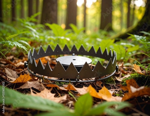 bear trap in the woods on the ground