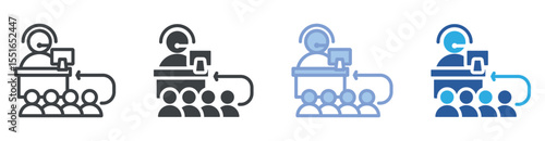 Queue icon set multiple style collection