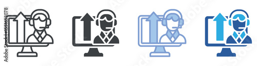 Escalation icon set multiple style collection