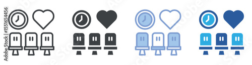 Patience icon set multiple style collection