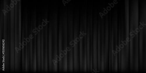 Elegant Black Curtain Background. Dark Backdrop for Theater or Presentation. Vector Illustration. Wallpaper