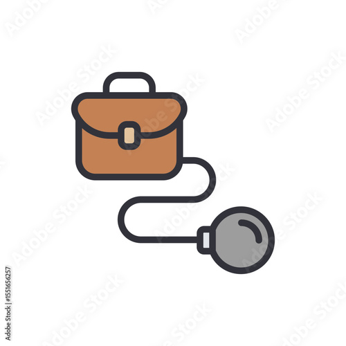 Conceptual Burden Of Workload Represented By Briefcase And Weight
