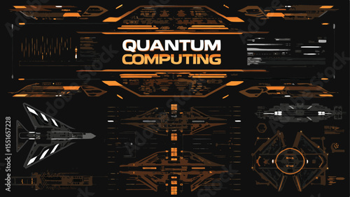 Quantum Computing Panel With Glowing Calculation - AI Dashboard Vector