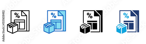 Import Tax icon Multi Style Vector Illustration
