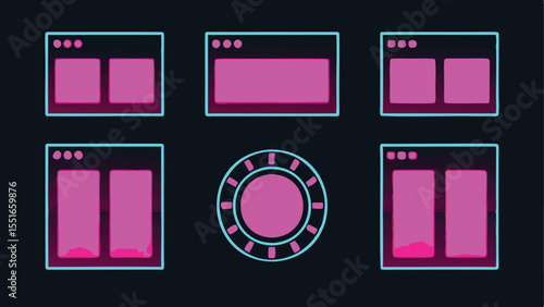 System Boot Dashboard With Loading Ring - AI Dashboard Vector